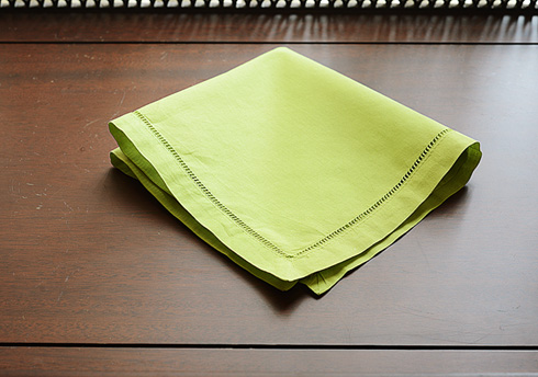 Hemstitch Handkerchief with Bright Chartreuse colored